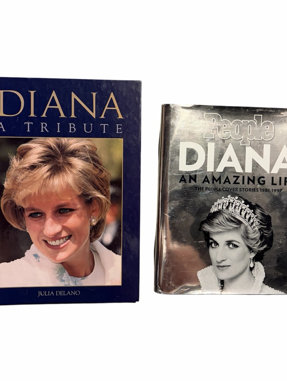 Lot 2 Hardcover Books Princess Diana Color Photos Coffee Table Books People